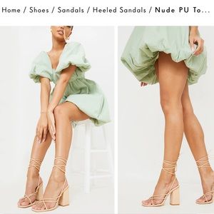 PLT Nude Block Heeled Sandals